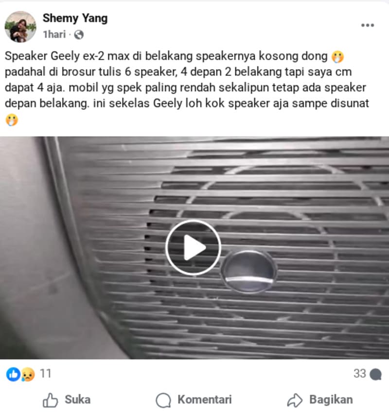 Keluhan Konsumen Geely
