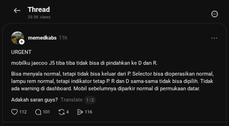Keluhan Pengguna Jaecoo J5